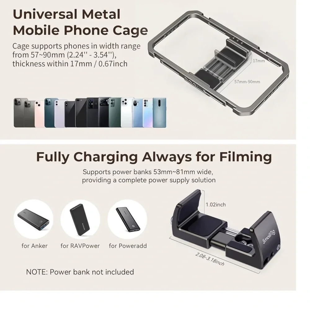 SmallRig Universal Phone Video Rig Kit for iPhone, Smartphone and Cameras, Phone